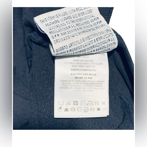 Moncler ABITO C/CAPPUCCIO DRESS W/HOOD Youth Size 10Y Navy Blue - Picture 12 of 14